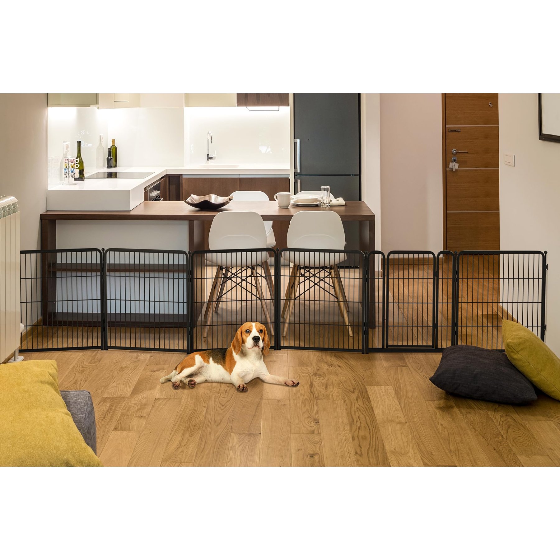 FXW Indoor Playpen with Gate, Black, 32-in, 6-panel