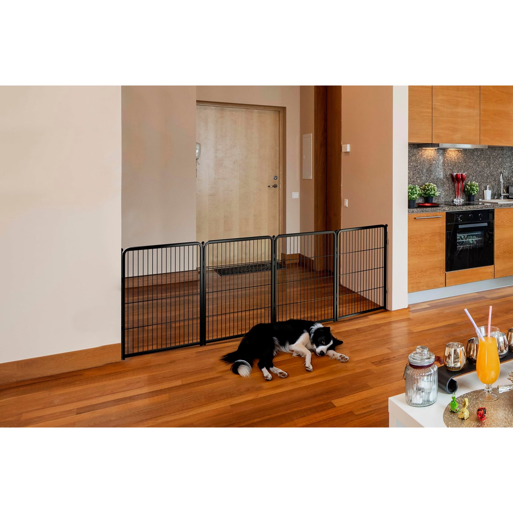 FXW Indoor Playpen with Gate, Black, 32-in, 4-panel