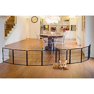 FXW Indoor Playpen with Gate, Black, 24-in, 8-panel
