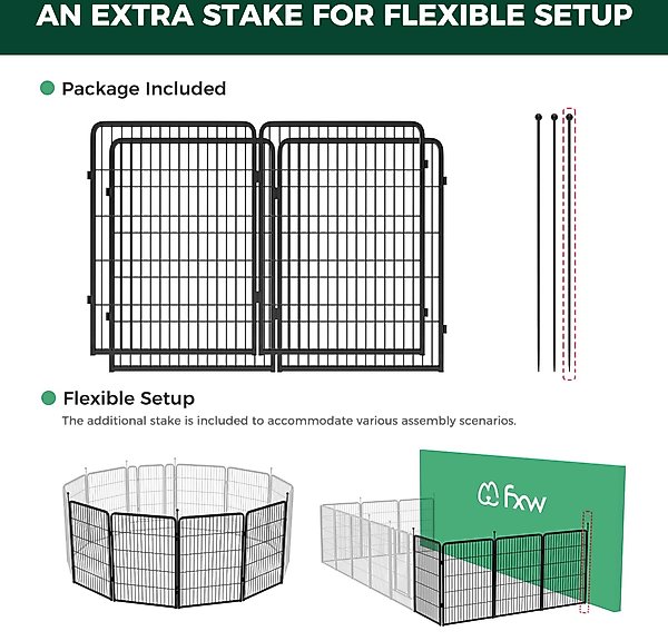 Show full view: FXW Instant Outdoor Dog Playpen, Black, 40-in, 4-panel slide 2 of 5