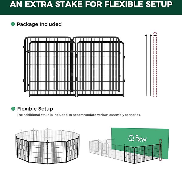 Show full view: FXW Instant Outdoor Dog Playpen, Black, 32-in, 4-panel slide 2 of 5