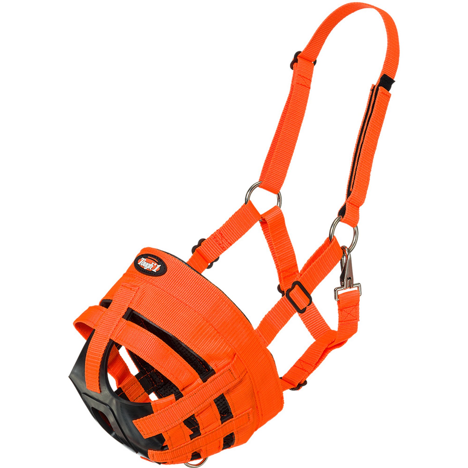Tough1 Easy Breathe Horse Grazing Muzzle, Orange, Large Horse