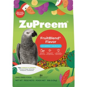ZuPreem FruitBlend Flavor with Natural Flavors Daily Parrot & Conure Bird Food, 10-lb bag
