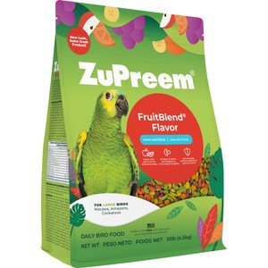 ZuPreem FruitBlend Flavor with Natural Flavors Daily Large Bird Food, 10-lb bag