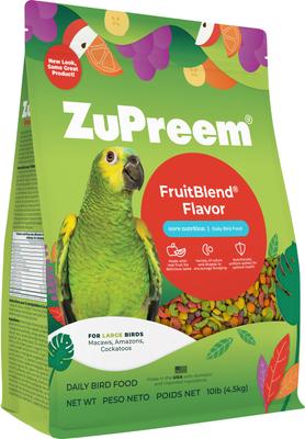 Show full view: ZuPreem FruitBlend Flavor with Natural Flavors Daily Large Bird Food, 10-lb bag slide 3 of 11