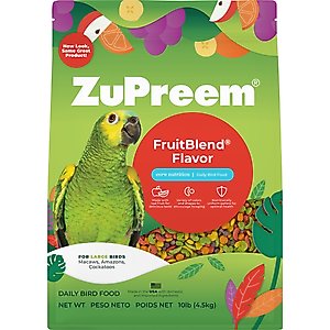ZuPreem FruitBlend Flavor with Natural Flavors Daily Large Bird Food, 10-lb bag