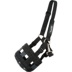 Tough1 Poly/Nylon Horse Grazing Muzzle with Halter, Black, Pony