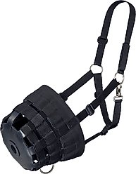 Tough1 Poly/Nylon Horse Grazing Muzzle with Halter, Black, Horse