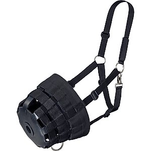 Tough1 Poly/Nylon Horse Grazing Muzzle with Halter, Black, Small Horse