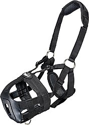 Tough1 Deluxe Easy Breathe V-Nose Horse Grazing Muzzle, Black, Miniature