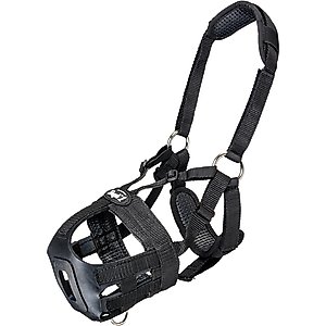 Tough1 Deluxe Easy Breathe V-Nose Horse Grazing Muzzle, Black, Mini