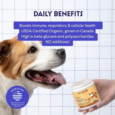 Show full view: Wonder Paws Superhero Organic Turkey Tail Mushroom Powder Supplement for Dogs, 2.12-oz jar slide 8 of 11