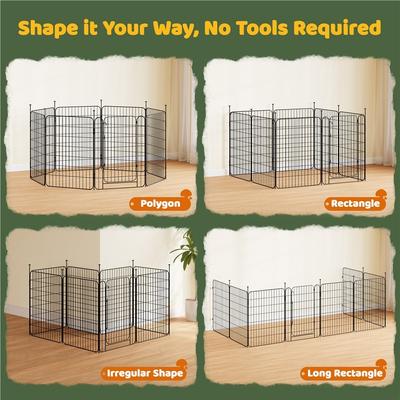 Show full view: Yaheetech Foldable Dog Playpen, Black, 8-Panel, 31.5-in slide 5 of 6