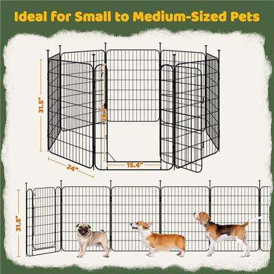 Show full view: Yaheetech Foldable Dog Playpen, Black, 8-Panel, 31.5-in slide 3 of 6