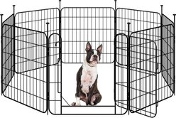 Yaheetech Foldable Dog Playpen, Black, 8-Panel, 24-in