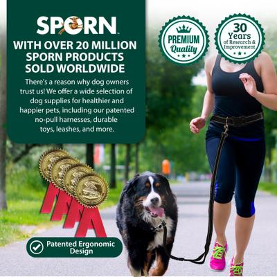 Show full view: Sporn Run-Together Hands-Free Bungee Comfort Added Features Jogging Belt & Leash, Black, Standard slide 7 of 9
