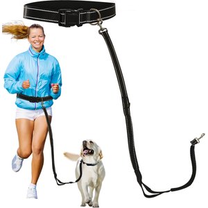 Sporn Run-Together Hands-Free Dog Jogging Belt & Leash, Black, Standard