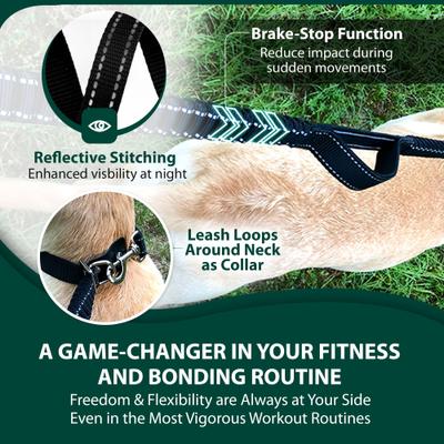 Show full view: Sporn Run-Together Hands-Free Bungee Comfort Added Features Jogging Belt & Leash, Black, Standard slide 3 of 9