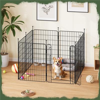 Show full view: Yaheetech Foldable Dog Playpen, Black, 8-Panel, 31.5-in slide 2 of 6