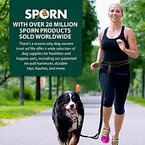 Sporn Run-Together Hands-Free Dog Jogging Belt & Leash, Black, Standard