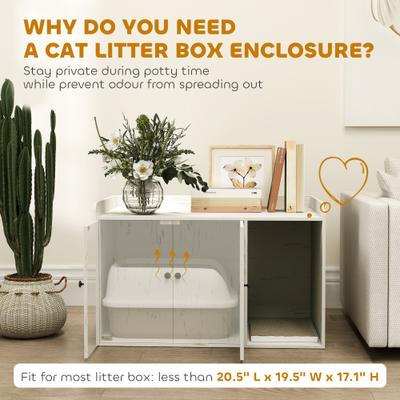 Show full view: PawHut Furniture Style Hidden Cat Litter Box Enclosure slide 5 of 10