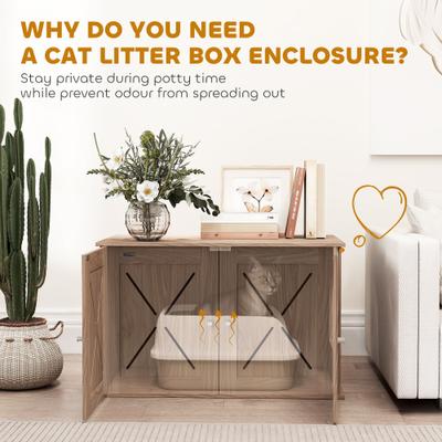 Show full view: PawHut Furniture Cat Litter Box Enclosure slide 5 of 9