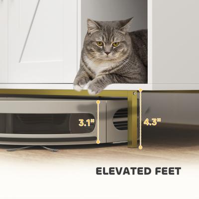 Show full view: PawHut Side Table Cat Litter Box Enclosure slide 8 of 10