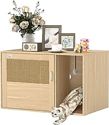 PawHut Boho Style Cat Litter Box Enclosure
