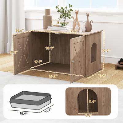 Show full view: PawHut Furniture Cat Litter Box Enclosure slide 3 of 9