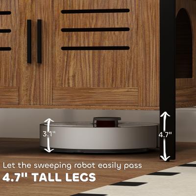 Show full view: PawHut Furniture Style Cabinet Cat Litter Box Enclosure slide 7 of 9