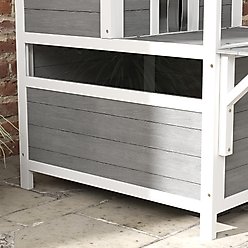 PawHut Outdoor Cat House with Balcony slide 2 of 9