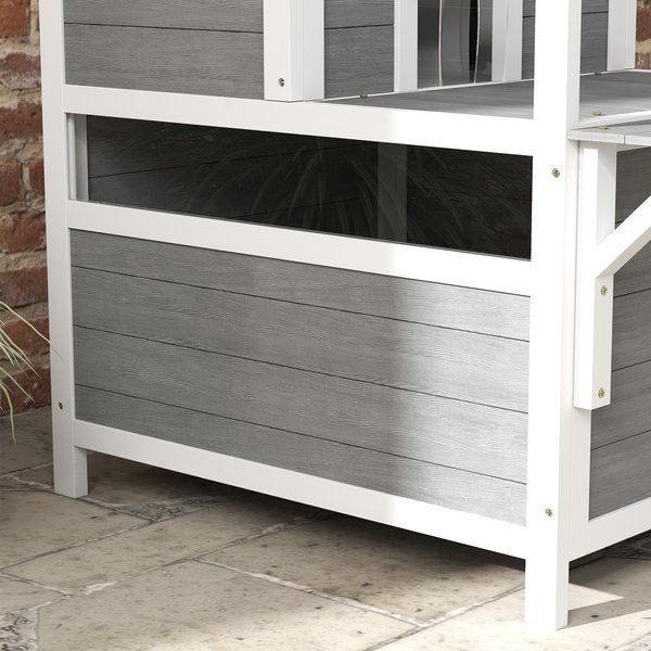 PawHut Outdoor Cat House with Balcony