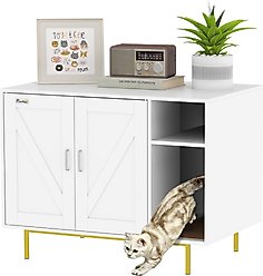 PawHut Side Table Cat Litter Box Enclosure