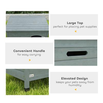 Show full view: PawHut Wooden Decorative Dog Crate, Gray, 31.5 inch slide 6 of 9