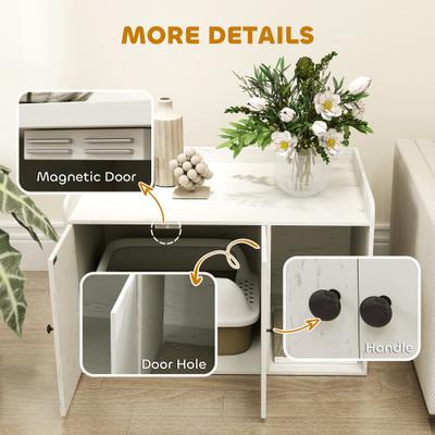 Show full view: PawHut Furniture Style Hidden Cat Litter Box Enclosure slide 7 of 10