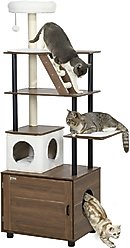 PawHut 68.5-in Cat Tree with Litter Box Enclosure