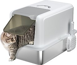 PawHut Stainless Steel Cat Litter Box