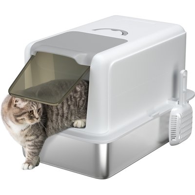 PawHut PawHut Stainless Steel Cat Litter Box