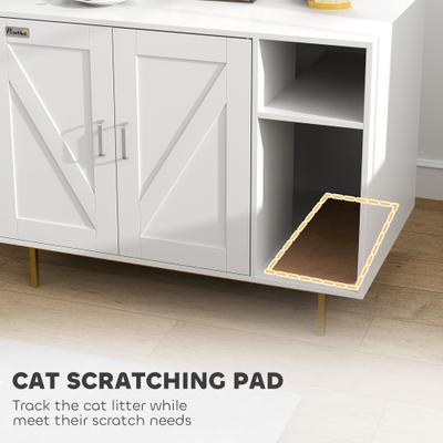 Show full view: PawHut Side Table Cat Litter Box Enclosure slide 6 of 10