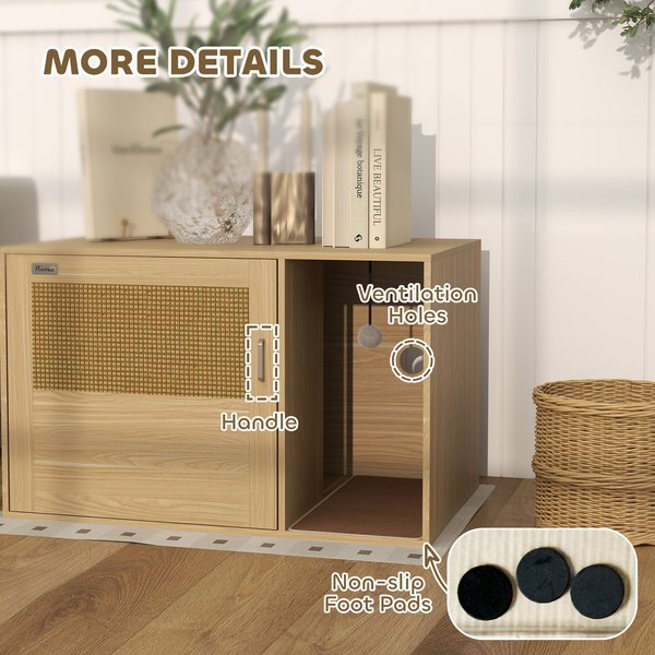 PawHut Boho Style Cat Litter Box Enclosure