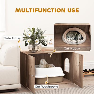 Show full view: PawHut Furniture Cat Litter Box Enclosure slide 4 of 9