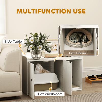 Show full view: PawHut Furniture Style Hidden Cat Litter Box Enclosure slide 4 of 10