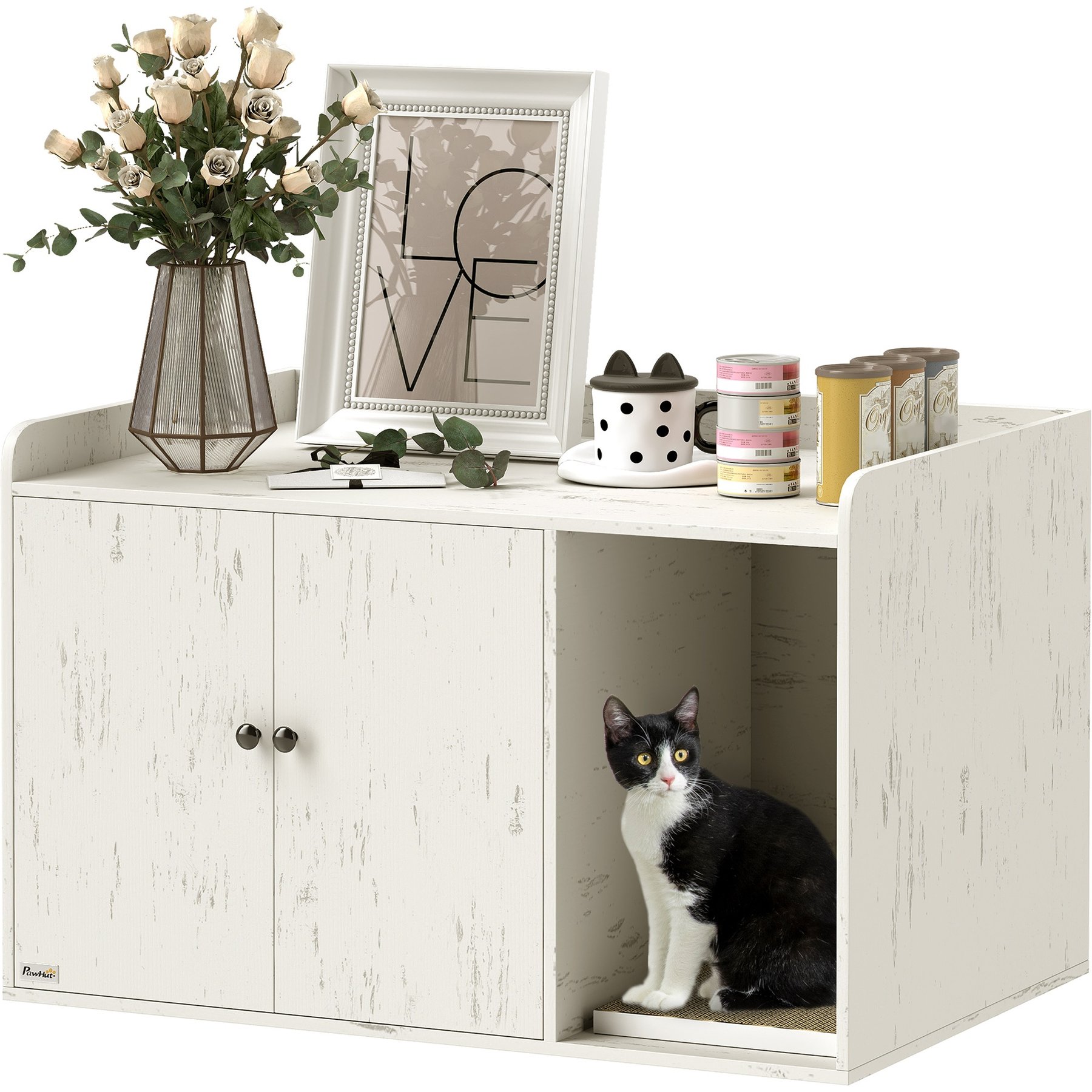 PawHut Furniture Style Hidden Cat Litter Box Enclosure