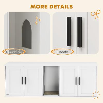 Show full view: PawHut Furniture Style Cat Litter Box Enclosure slide 9 of 10