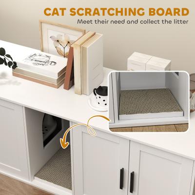 Show full view: PawHut Furniture Style Cat Litter Box Enclosure slide 8 of 10