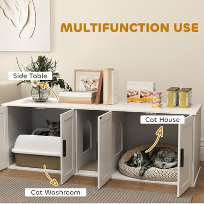 Show full view: PawHut Furniture Style Cat Litter Box Enclosure slide 5 of 10