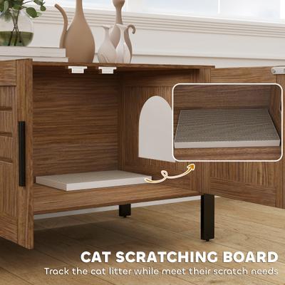 Show full view: PawHut Furniture Style Cabinet Cat Litter Box Enclosure slide 6 of 9