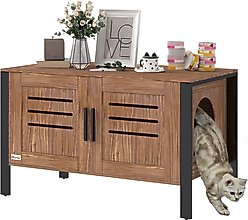 PawHut Furniture Style Cabinet Cat Litter Box Enclosure
