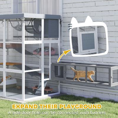 Show full view: PawHut 70-in Outdoor Catio Cat House slide 7 of 10