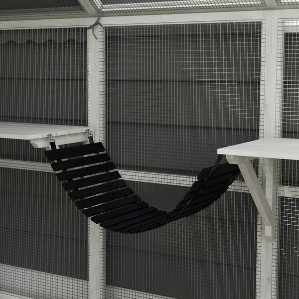 PawHut 110-in Catio Outdoor Wooden Cat House